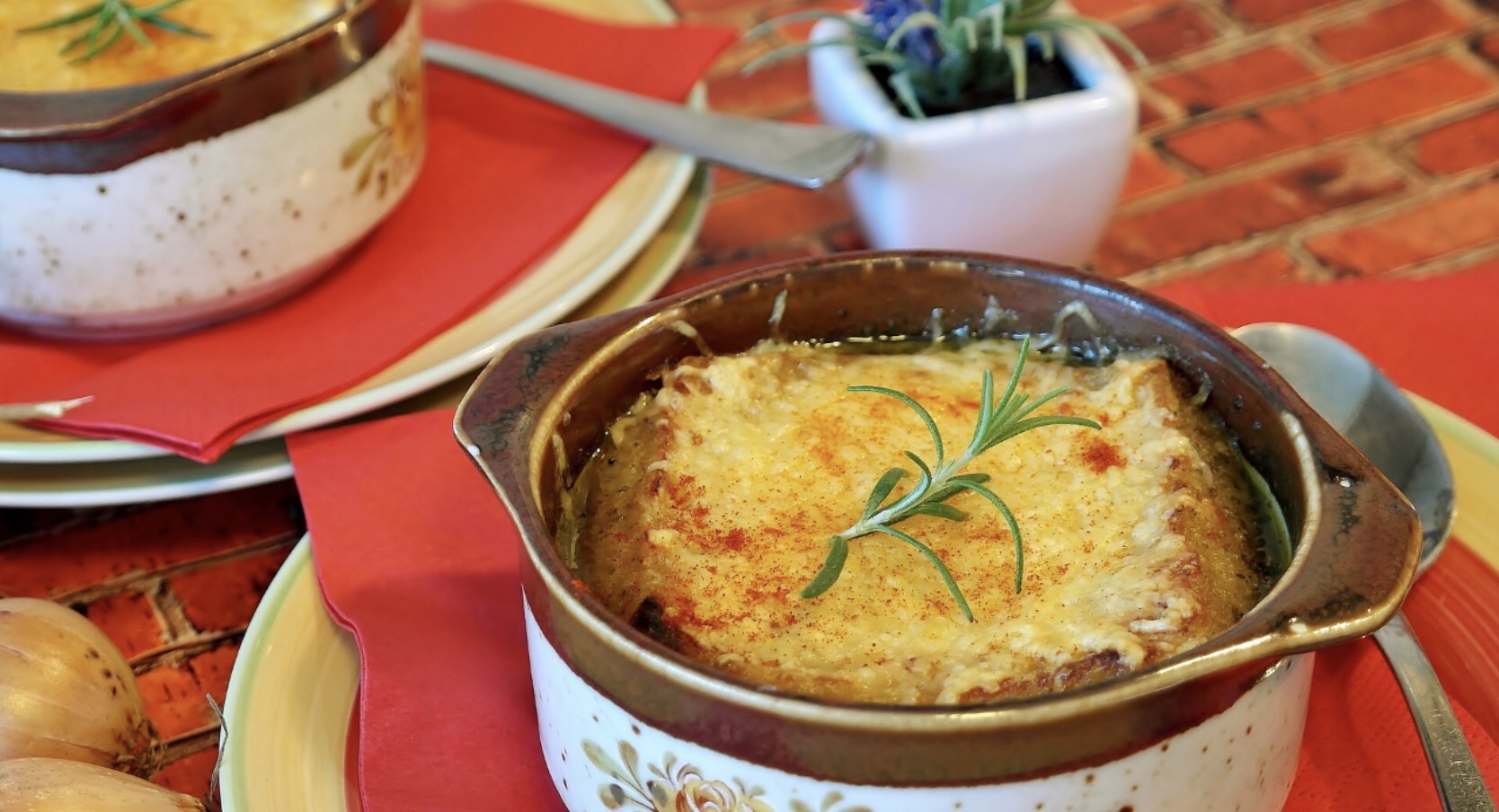 French Onion Soup w/ Cabernet Sauvignon