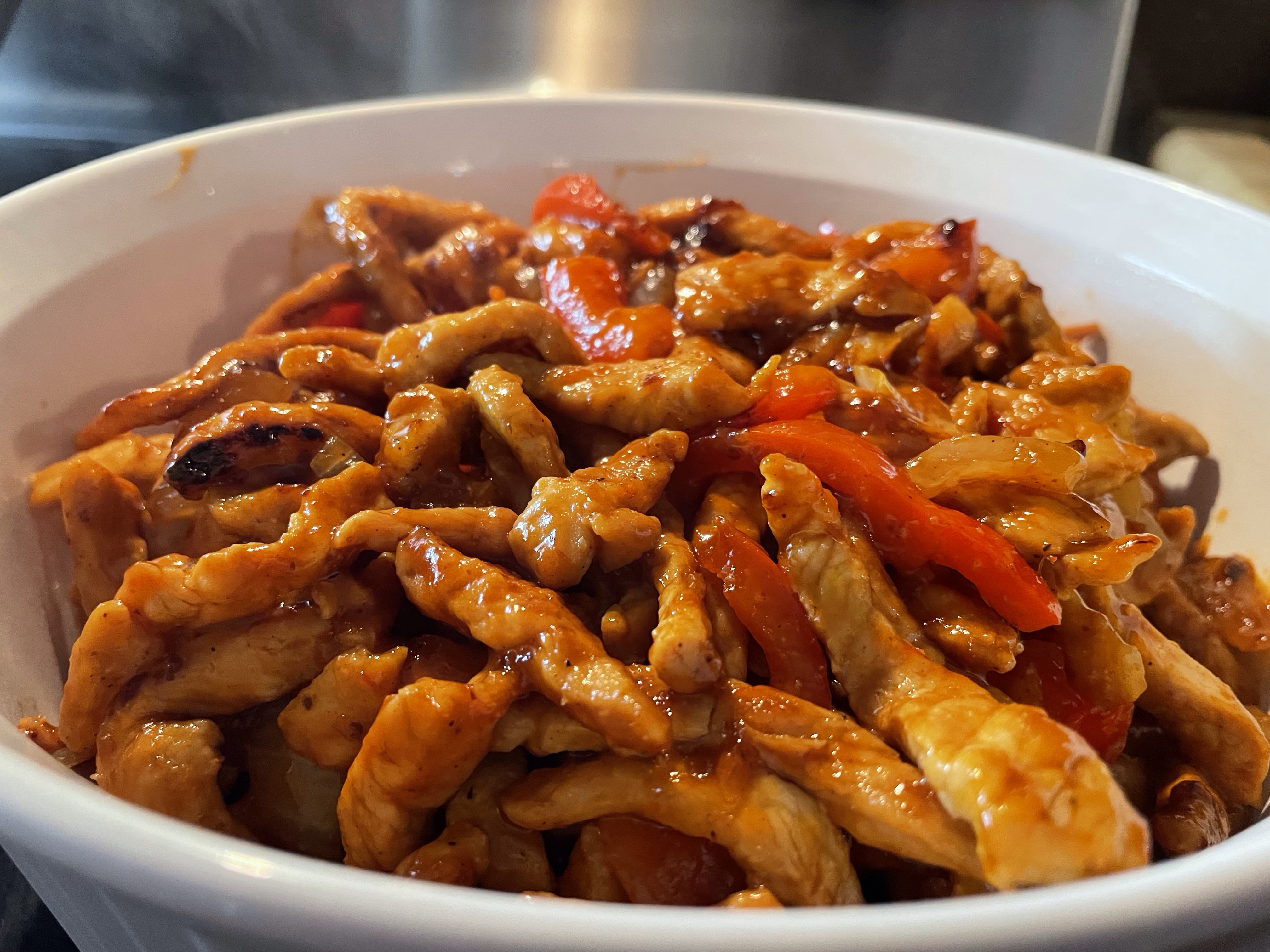 Bulls-Eye BBQ Pork using a WOK